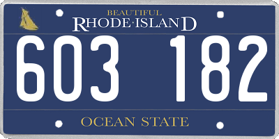 RI license plate 603182