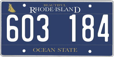 RI license plate 603184