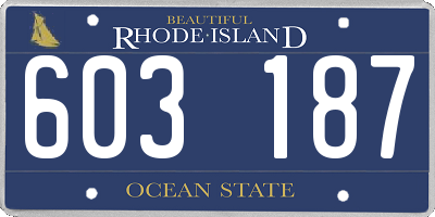 RI license plate 603187