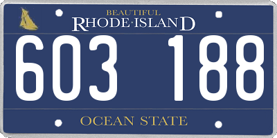 RI license plate 603188