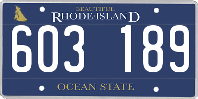 RI license plate 603189
