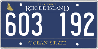 RI license plate 603192