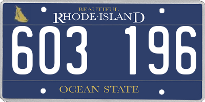 RI license plate 603196