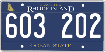 RI license plate 603202