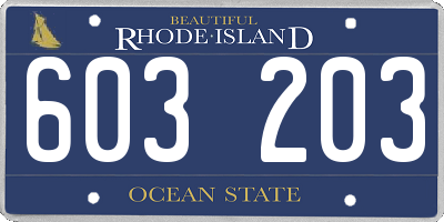 RI license plate 603203