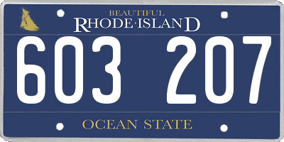 RI license plate 603207