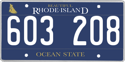 RI license plate 603208