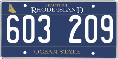 RI license plate 603209