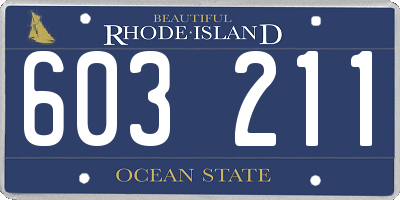 RI license plate 603211