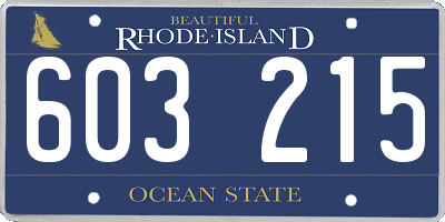RI license plate 603215
