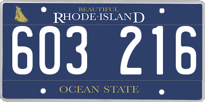 RI license plate 603216