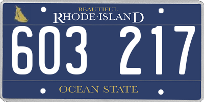 RI license plate 603217