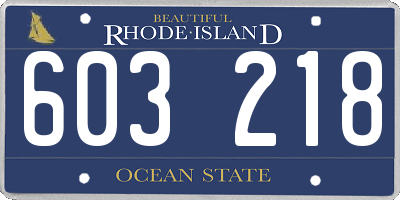 RI license plate 603218