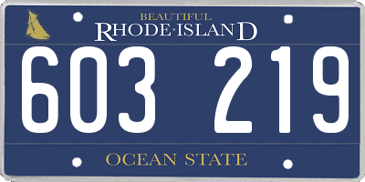 RI license plate 603219