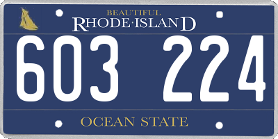 RI license plate 603224