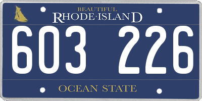 RI license plate 603226