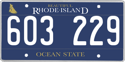 RI license plate 603229