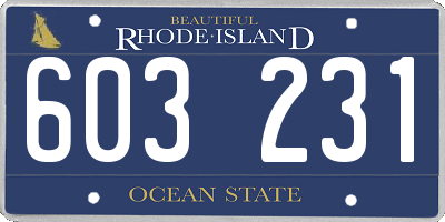 RI license plate 603231