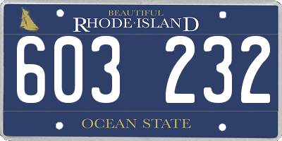 RI license plate 603232