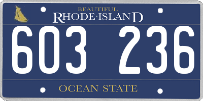 RI license plate 603236