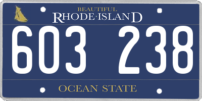 RI license plate 603238