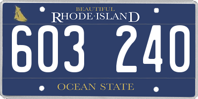 RI license plate 603240