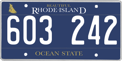 RI license plate 603242