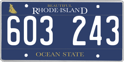 RI license plate 603243