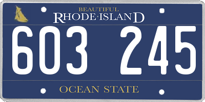 RI license plate 603245