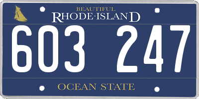 RI license plate 603247