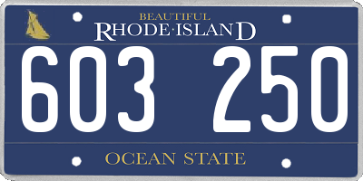 RI license plate 603250