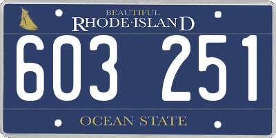 RI license plate 603251