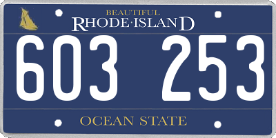 RI license plate 603253