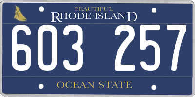 RI license plate 603257