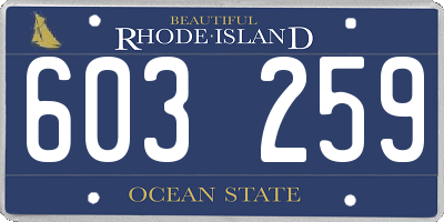 RI license plate 603259