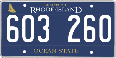 RI license plate 603260