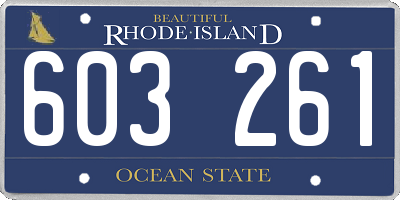 RI license plate 603261