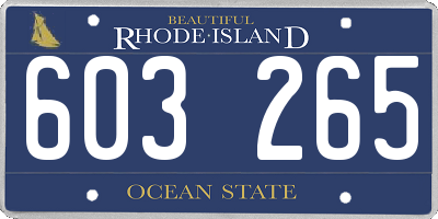RI license plate 603265