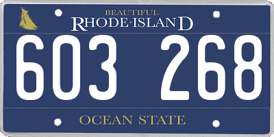 RI license plate 603268