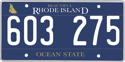 RI license plate 603275