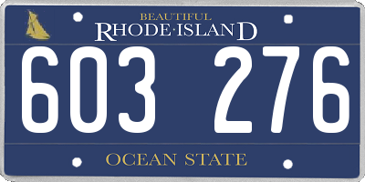 RI license plate 603276