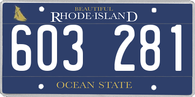 RI license plate 603281