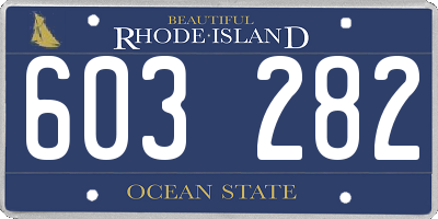 RI license plate 603282