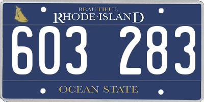RI license plate 603283