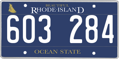 RI license plate 603284