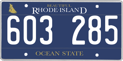 RI license plate 603285