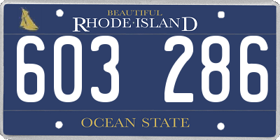 RI license plate 603286