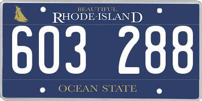 RI license plate 603288