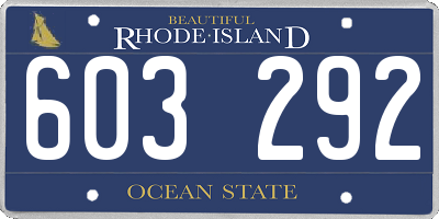 RI license plate 603292