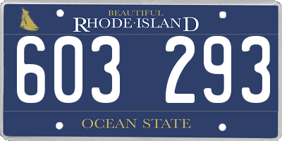 RI license plate 603293